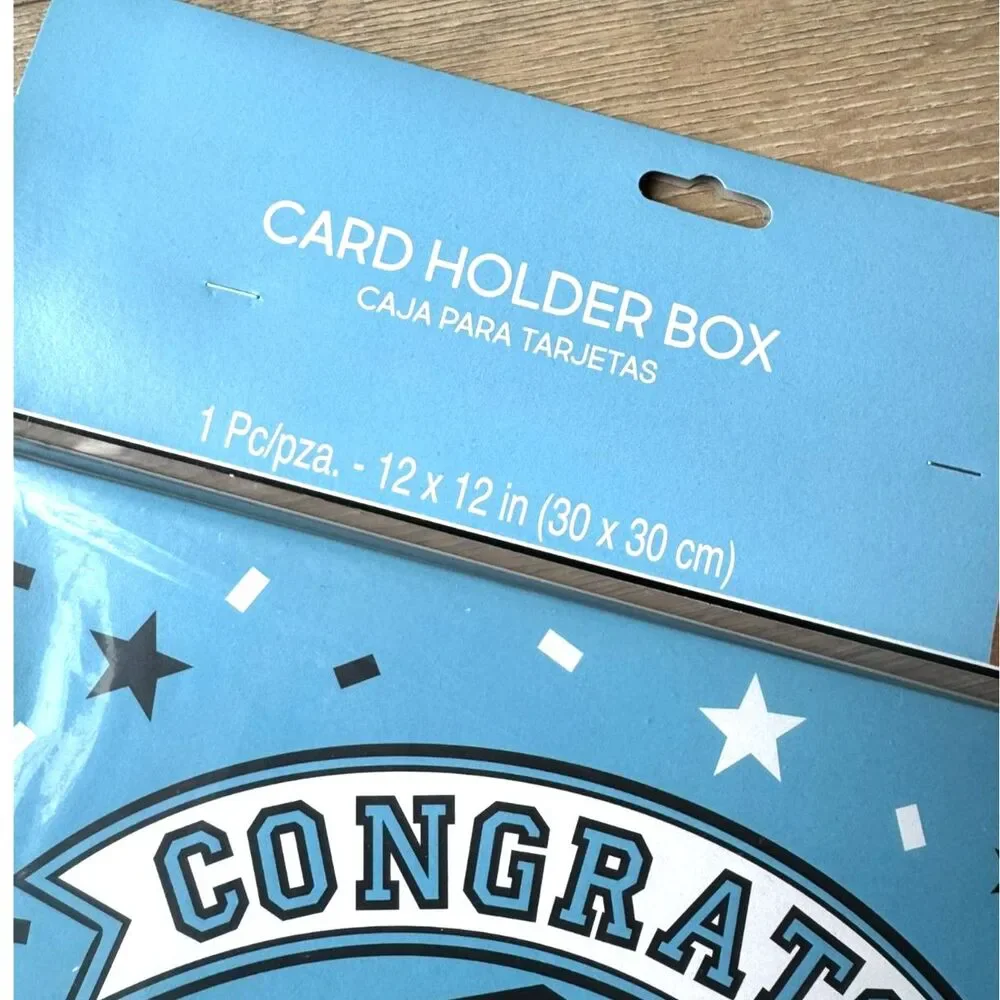 Blue Graduation Card Box Money Gift Holder Party Decor Graduation Celebration